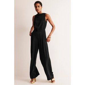 Boden Clarissa Black Sleeveless Jumpsuit Holiday Party Outfit